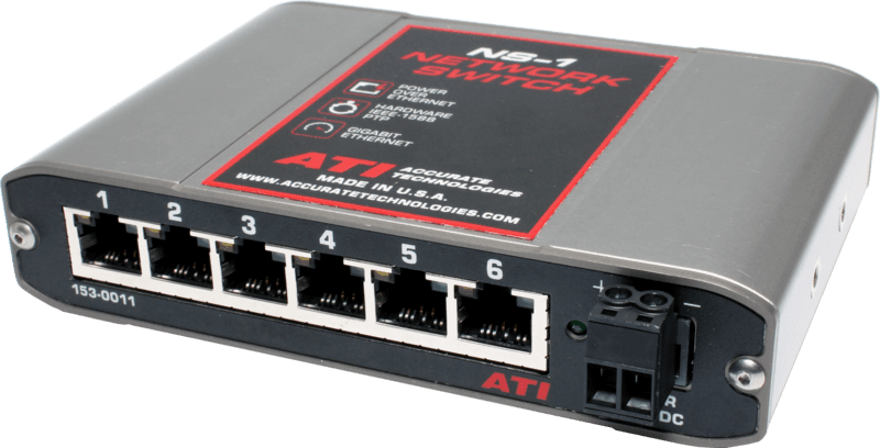 NS-1 Network Switch, Terminal Block Power Connector, DIN Rail Mount